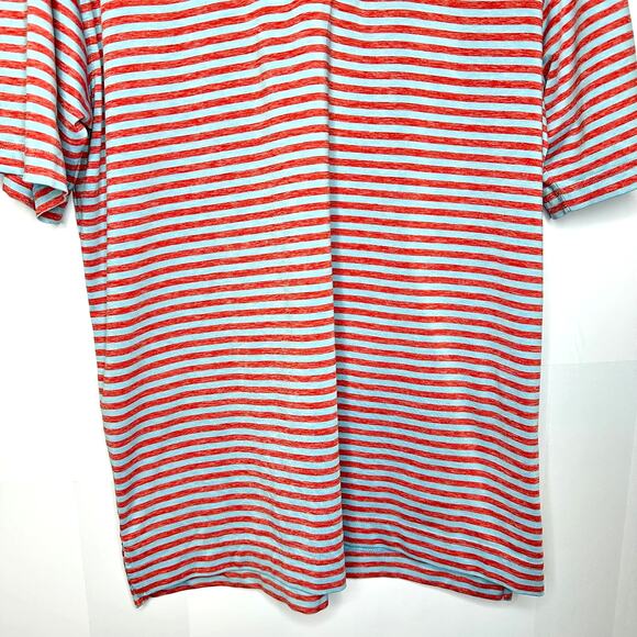 FootJoy Men's Large Golf Polo Red Gray Stripe Short Sleeve Athletic Shirt - Picture 3 of 6